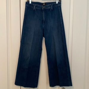 Anthropologie Paige Wide Leg High Waist cropped denim. Size 28